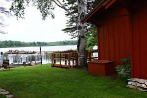 Cabin 2 Twin Cedars Resort Trout Lake MI Rear-lake view